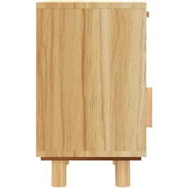 vidaXL Nachttische 2 Stk. Braun Massivholz Kiefer und Natur-Rattan