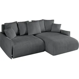 altdecor Ecksofa Cord 2-Sitzer Dunkelgrau