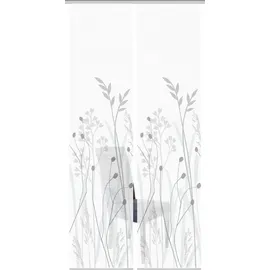 VISION S Schiebegardinen GRASIL, halbtransparent, Höhe 260 cm, grau Bambusoptik, Farbe:grau, Größe:260 x 60 cm, Anzahl:2er Set (2X)