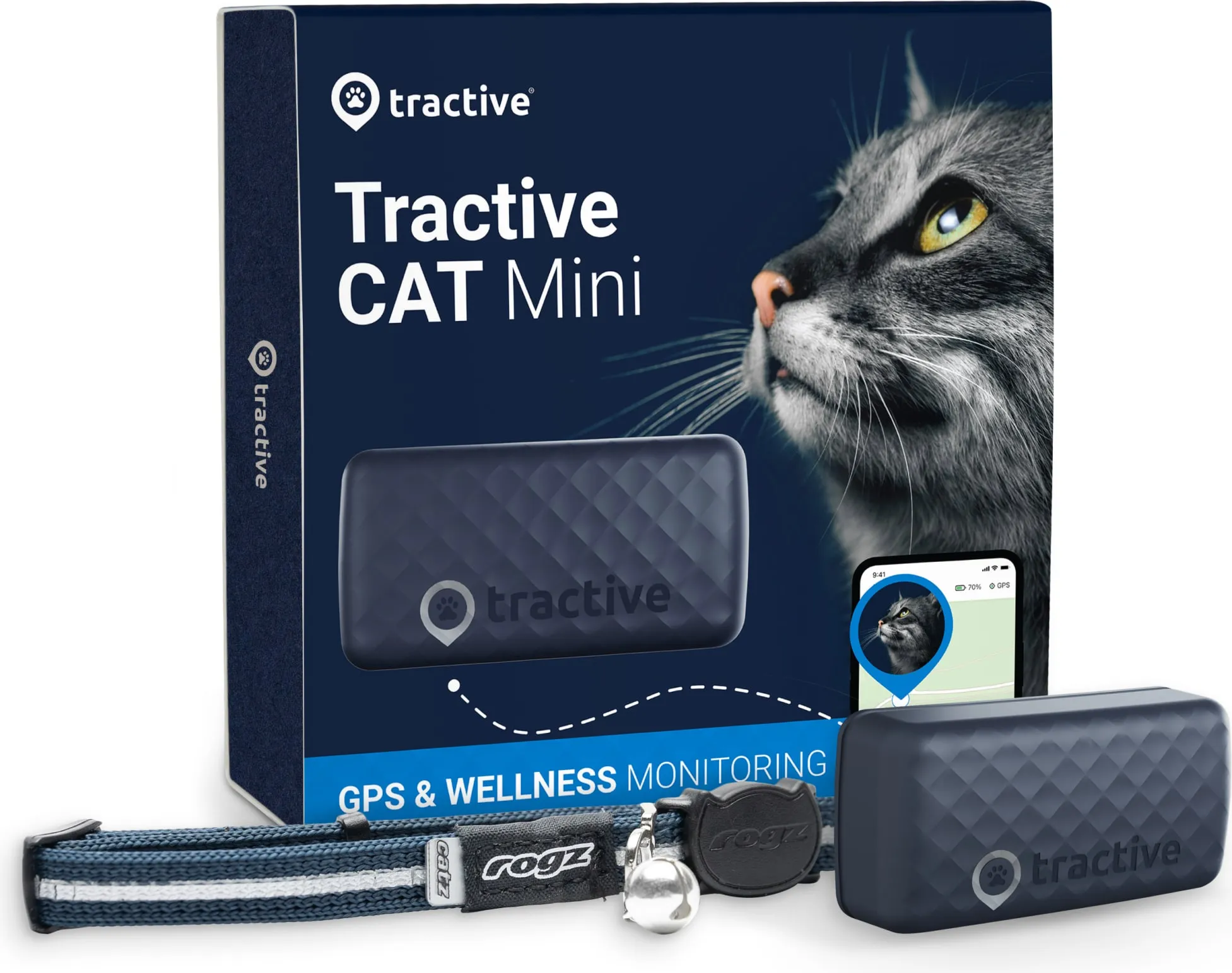 Tractive Tractive CAT Mini GPS Tracker für Katzen (Katze, Allgemein), Halsband + Leine