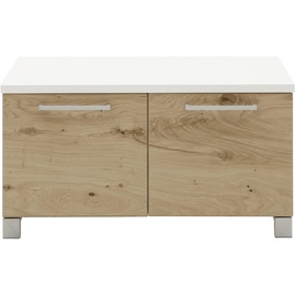 DIETER KNOLL Garderobenbank, Weiß, Eiche, Metall, Balkeneiche, furniert, 1-Sitzer, 84x45x40 cm, Made in Germany, Goldenes M, DGM-Klimapakt, Typenauswahl, Garderobe, Garderobenbänke, Garderobenbänke