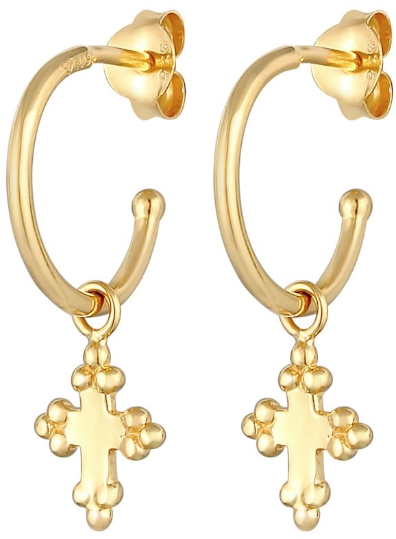 Elli Creolen Stecker Anhänger Kreuz Religion 925 Silber   Damen 