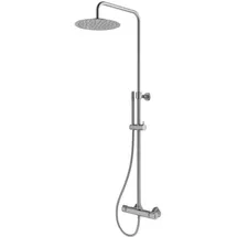 Mariner Volta Duschsystem mit Thermostat, Metall-Stabhandbrause und Edelstahl-Kopfbrause rund, WLS6302-CS,