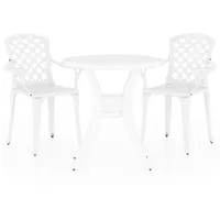 vidaXL Bistro-Set 3-tlg. weiß 3070582