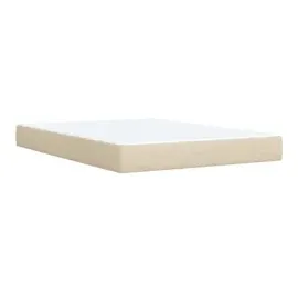 vidaXL Boxspringbett mit Matratze Creme 160x200 cm Stoff