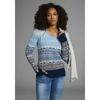 KangaROOS Jacquardpullover im Norweger-Muster mit kleinen Kängurus KangaROOS rosa-beere