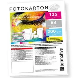 TATMOTIVE Fotopapier Fotokarton FA4200M125, für Farblaser, A4, 200 g/m2, beidseitig bedruckbar, / 125 Blatt