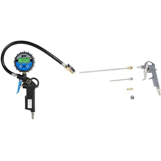 Güde 2823 Digital Reifenfüller 11 E & BGS 3215 | Druckluft-Ausblaspistole | Alu-Druckguss | mit 3 Düsen 25-100 - 200 mm | Druckluftpistole