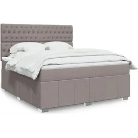 vidaXL Boxspringbett mit Matratze Taupe 180x200 cm Stoff