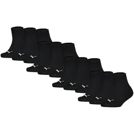 Puma Quarter Socken 12er Pack Schwarz 39-42