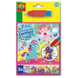 SES Creative Malbuch Malen mit Wasser Fantasie 00133 mit Wasserstift