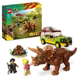 LEGO Jurassic Park Triceratops-Forschung, Dinosaurier Spielzeug mit Figur und Auto zum Sammeln zum 30. Jubiläum