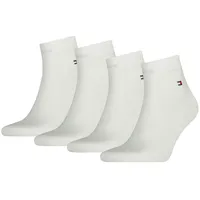 TOMMY HILFIGER Herren Quarter Socken, 4er Pack - Sneaker, Unifarben, 39-49 Weiß 39-42