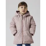NAME IT Outdoorjacke NAME IT "NMFMAXI PA JACKET AOP NOOS", Jungen, Gr. 98, rosa (woodrose aop:flower), Web, Obermaterial: 100% Polyester, bedruckt, ca. Mitte Oberschenkel, Jacken Outdoorjacke, mit dekorativen und reflektierenden Details