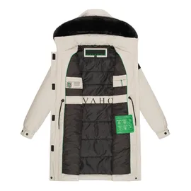 Navahoo Wintermantel Kaltwetterretter creme / schwarz L