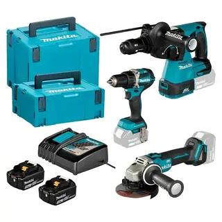 Makita LXT 18V Maschinen-Set DLX3195JX1  (18 V, 2 Akkus, 5 Ah, 8 -tlg.)