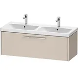 Duravit D-Code Doppel-Waschtischunterschrank DC4669010910000 Griff Chrom, Taupe Matt, Wandhängend, Auszug 1, 1184x400x460 mm