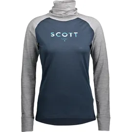 Scott Defined Merino Shirt Light Grey Melange/Dark Blue L