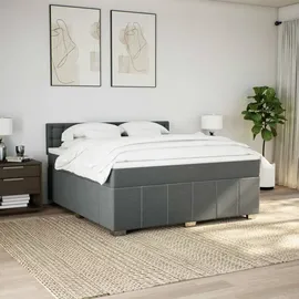 vidaXL Boxspringbett 180 x 200 cm Dunkelgrau