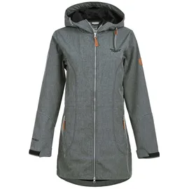 Weather Report Softshelljacke "LILAN", Damen, Gr. 44, grau (dunkelgrau), 96% Polyester, 4% Elasthan, unifarben, normal, hoch geschlossener Ausschnitt, Jacken Softshelljacke, mit verschweißten Nähten