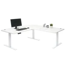 Mendler Eckschreibtisch HWC-D40 Weiß