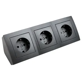 McPower Steckdosenblock Flair 0,15 m Anthrazit 3 St.
