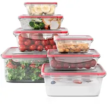 classbach Classbach® Frischhaltedosen mit Deckel | 7er Set | 100% dicht | Meal Prep Boxen | für Mikrowelle Spülmaschine Gefrierfach geeignet | Lunchbox | Dosen Meal Prep stapelbar | Gefrierdosen | C-FHD 4008 K