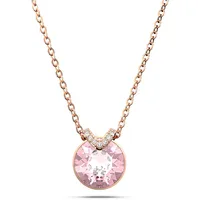 Swarovski Bella Halskette, Rosé Vergoldete Damenhalskette mit Strahlendem Rosa Anhänger