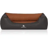 Knuffelwuff Hundebett Rough Road Orthopädisch Kunstleder XXL 120 x 85cm Schwarz/Rusty