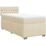 vidaXL Boxspringbett mit Matratze Creme 80x200 cm Stoff