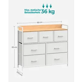 Songmics Kommode 98 x 85 x 28,5 cm Weiß