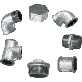 feueranker® Temperguss Fittings Zink Doppelnippel Winkel Reduzierstück Muffe Rohrnippel