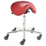 Prova Nova Arbeitshocker Sattelhocker mit Skaterrollen (75mm) docy® Melbourne 4641 rot