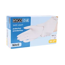 Hygostar HYGOSTAR® Safe Light Nitrilhandschuhe, puderfrei, weiß, 27019 = 1 Karton à 10 Packungen à 100 Stück, Größe L