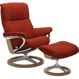 Stressless Relaxsessel STRESSLESS Mayfair Sessel Gr. ROHLEDER Stoff Q2 FARON, Signature Base Eiche, Relaxfunktion-Drehfunktion-PlusTMSystem-Gleitsystem-BalanceAdaptTM, B/H/T: 79 cm x 102 cm x 44 cm, rot (rust q2 faron) Lesesessel und Relaxsessel