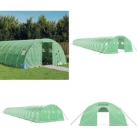 Vidaxl - Gewächshaus Mit Stahlrahmen Grün 96 M2 24x4x2 M - Gewächshaus - Glasgewächshaus - Gartenhaus - Pflanzenhaus - Tomatenhaus - Home & Living