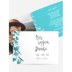 Dankeskarten Hochzeit selbst gestalten mit Spruch und Fotos im Onlinedesigner bei Meine-Kartenmanufaktur.de