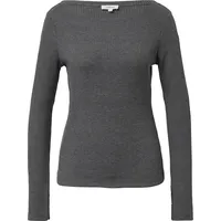 s.Oliver Geripptes Langarmshirt mit Knopf-Detail am Arm - grau - 42
