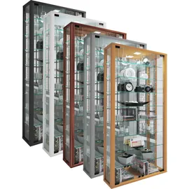 VCM Glasvitrine Vitrosa Maxi Spiegel 2 Glastüren Inkl. Led-leuchten weiß