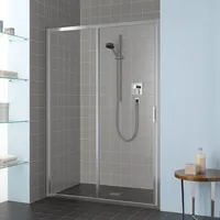 Kermi „LIGA“ Schiebetür, mit Festfeld, für Nische, für Seitenwand, LIG2L135201AK, LIG2L