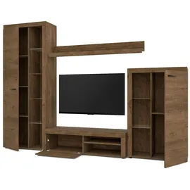ax living Spacoro Wohnwand Eiche Lefkas Wohnzimmerschrank 270 cm