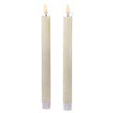 MARELIDA LED Stabkerzen Tafelkerzen Dinner Spitzkerzen rustikal 25cm creme 2St