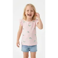 blue seven BLUE SEVEN, Mädchen, Gr. 98, rosa, Single Jersey, Obermaterial: 100% Baumwolle, bedruckt, unifarben, Basic normal, Rundhals, Shirts T-Shirt