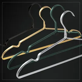 PARUSIA Kleiderbügel gold, 42cm breit, 1cm stark, Kleiderbügel Metall rostfrei, formstabil, zur platzsparenden Kleideraufbewahrung & Organisa... - Gold