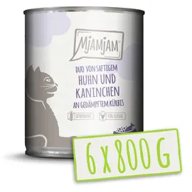MjAMjAM Duo Huhn & Kaninchen an gedämpftem Kürbis 6 x 800 g