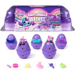 Hatchimals Alive Neon Rainbow Eierkarton Spielset - mit 5 selbstschlüpfenden Eiern und 11 Accessoires