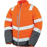 Result Men`s Soft Padded Safety Jacket | fluorescent orange