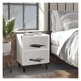 vidaXL Nachtschrank mit Metallbeinen 40 x 30 x 50 cm Weiß