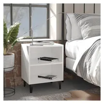 vidaXL Nachtschrank mit Metallbeinen 40 x 30 x 50 cm Weiß