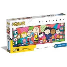 CLEMENTONI Puzzle Panorama Peanuts Snoopy, 1000 Teile Für Erwachsene Und Kinder 14 Jahren, Geschicklichkeitsspiel Für Die Ganze Familie